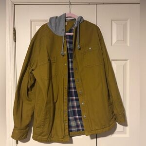 Duluth Trading Co Jacket Mens Flannel Lined Hooded